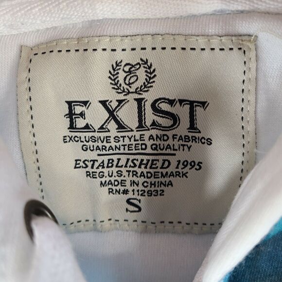 Exist Great White Shark Hoodie Sweatshirt Adult Size Small White Blue - Picture 4 of 12